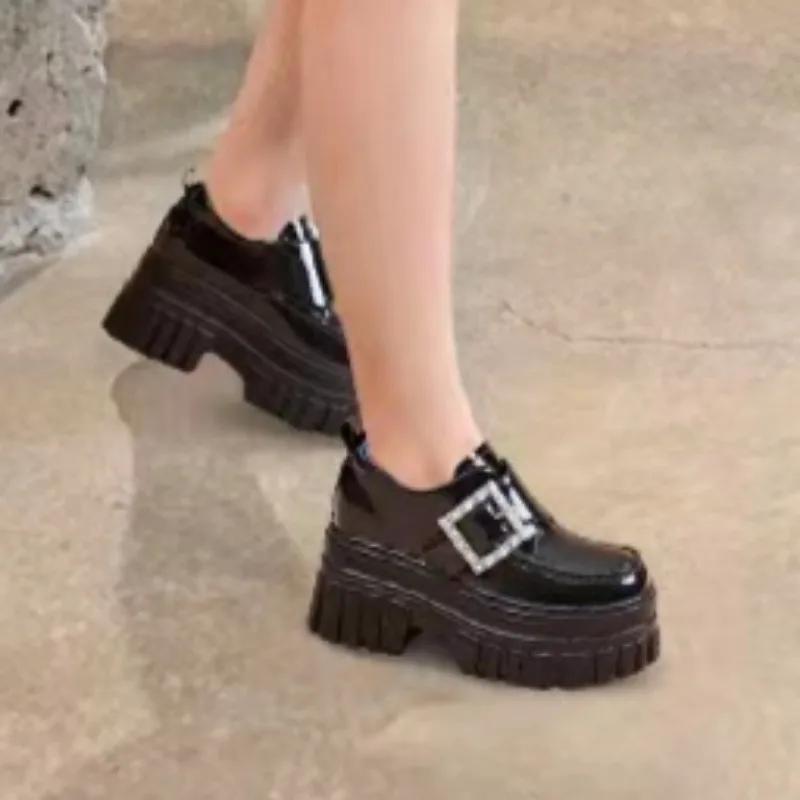 Spring Thick-soled Non-slip Designer Women Shoes Women's New Fashion Hook and Loop Outdoor Banquet Party High Heel Shoes