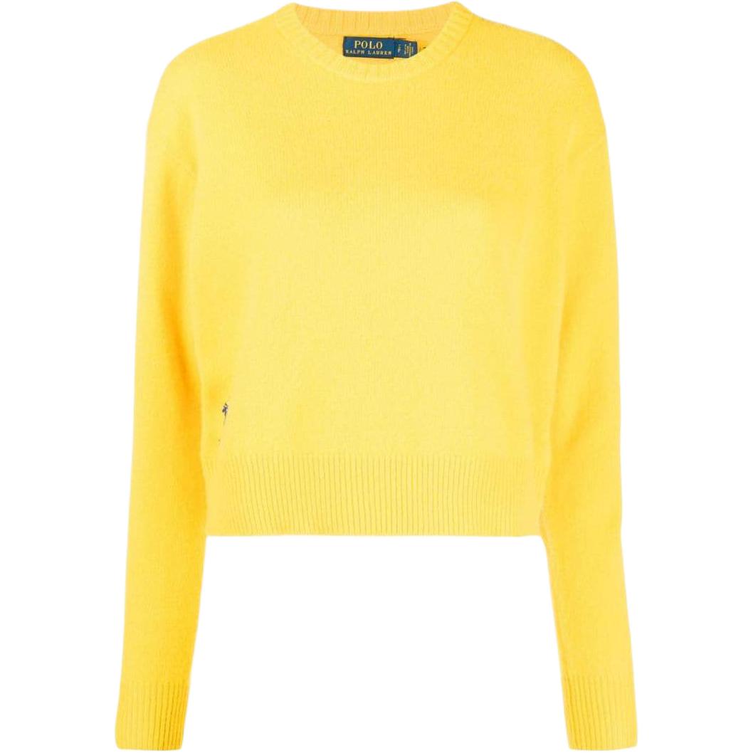 

Polo Ralph Lauren FW22 сплошной логотип вышитый круглый вырез свитер женский свитер желтый 211872736004004 XXL