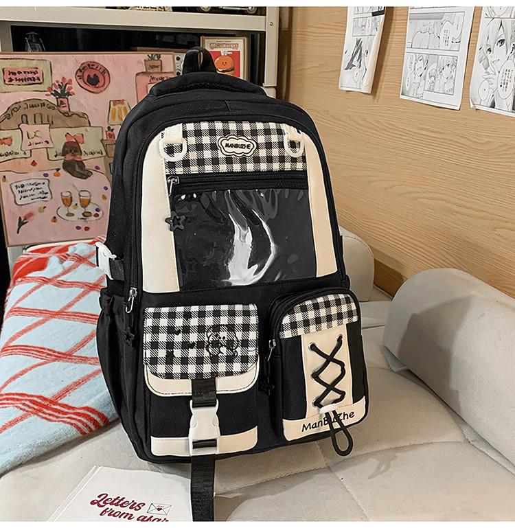 

Cute Cartoon Style Girls Backpack With Large Capacity For School And College чёрный