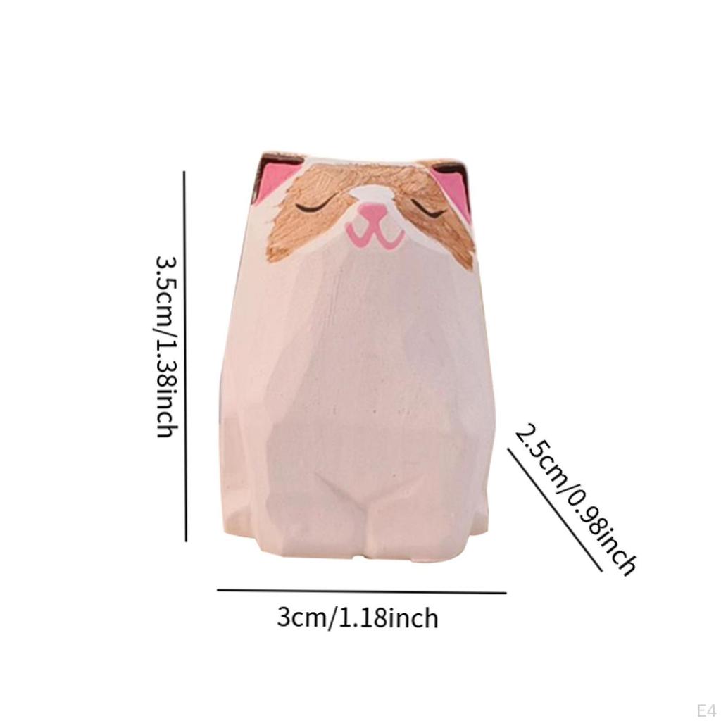 Ručně vyráběná dřevěná kočičí figurka Miniaturní zvířecí socha pro domácí dekoraci