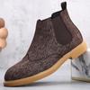 Suede Leather Men's Chelsea Boots Stylish Brand High Top Shoes Comfortable Male Ankle Boots Outdoor Business Shoes Casual Botas