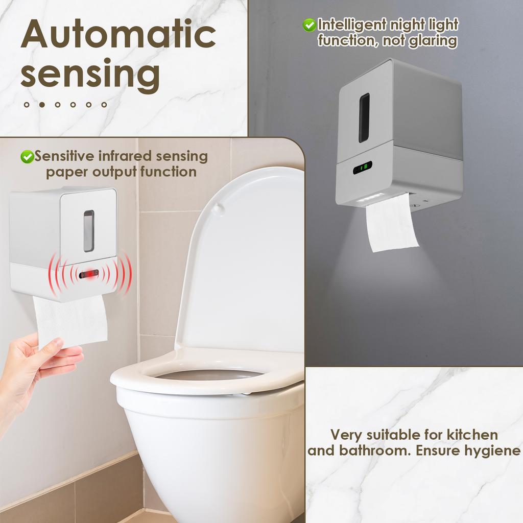 Neuer Induktions-Toilettenpapierhalter ABS Auto Toilettenpapierspender Wandmontage Smart Induktions-Tissue-Box Badezimmerzubehör