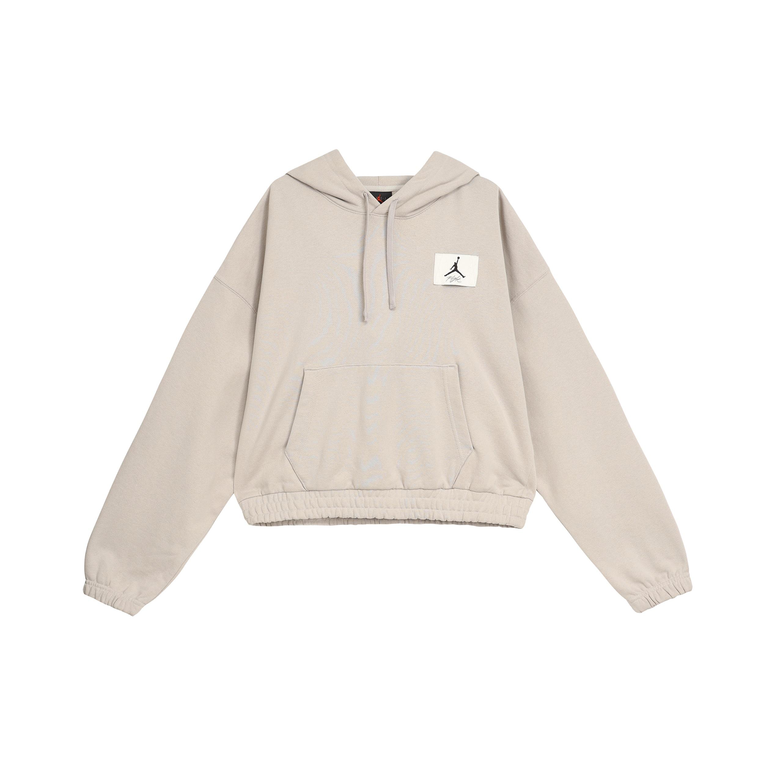(WMNS) Air Jordan Casual Sports Knit Loose hoodie Short Mineral Grey Women s DD6999-012 L