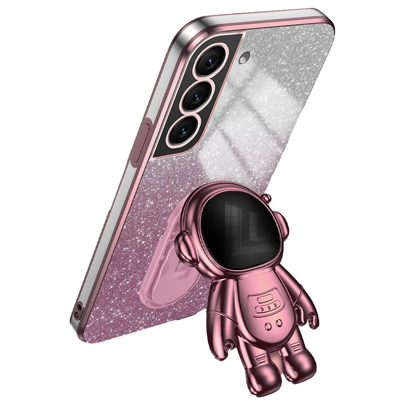 For Samsung Galaxy S22 5G PC+TPU Cell Phone Case Astronaut Kickstand Cover