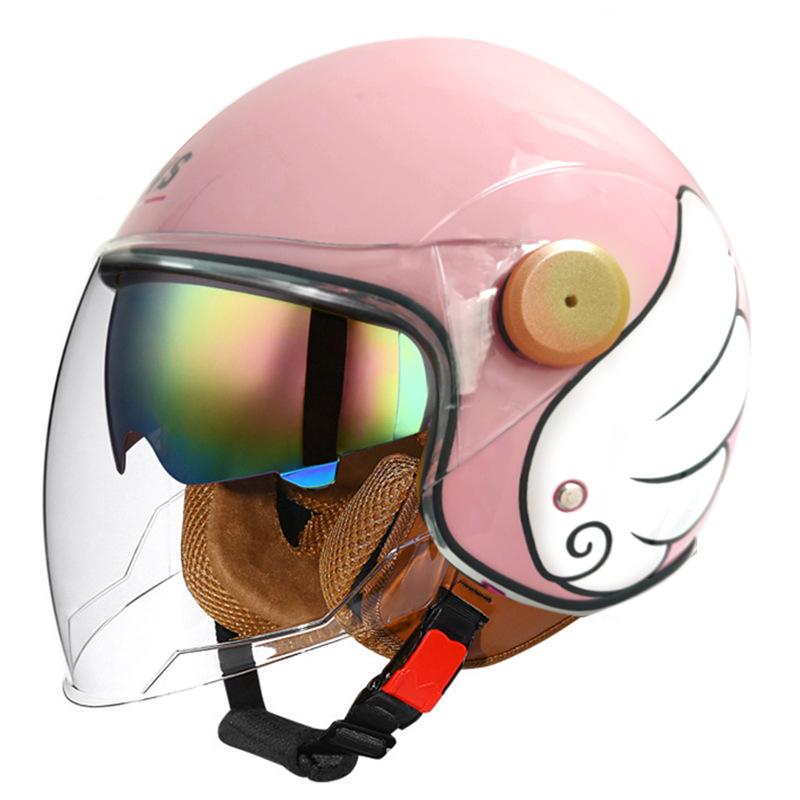 Lightweight Vintage Motorcycle Helmet With Dual Visor Motorbike Riding 3/4 Open Half Helmet Retro Casco Moto 3C & Dot