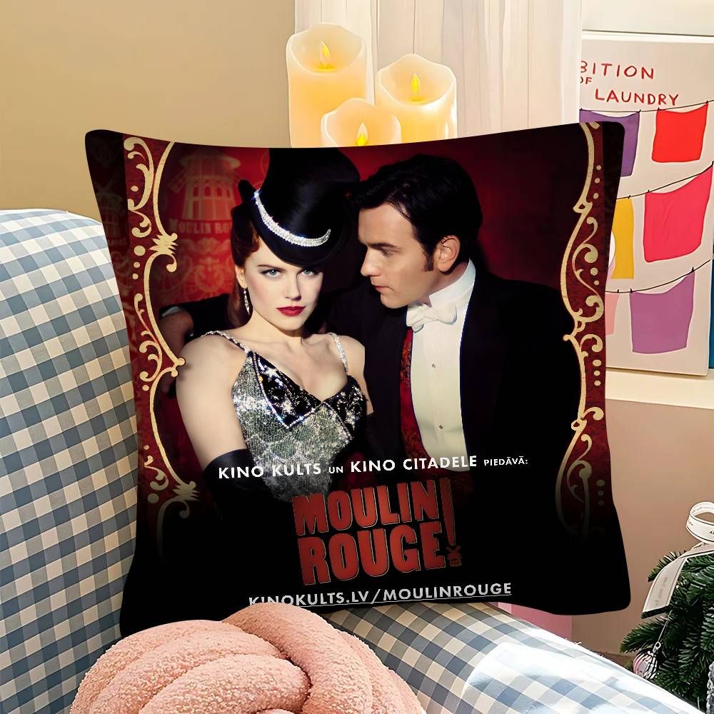 

pc Classic Movie MMoulin Rouge Pillow Case Fashion Square Pillowcase Bedroom Sofa Room Ins Decoration Leisure 40x40 cm