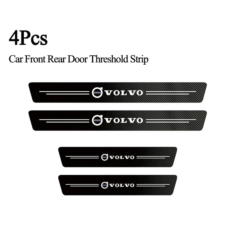 High-quality Carbon Fiber Car Door Sill Protector Sticker For Volvo XC60 V40 V50 XC90 S60 V90 V70 XC40 V60 S90 Olestar AWD S80 KW0