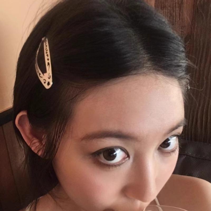 2-8pcs New Ethnic Style Straight Clips Korean Girl Hairclips Y2k Side Clips Cute Hair Clip Headband Silver BB Clip