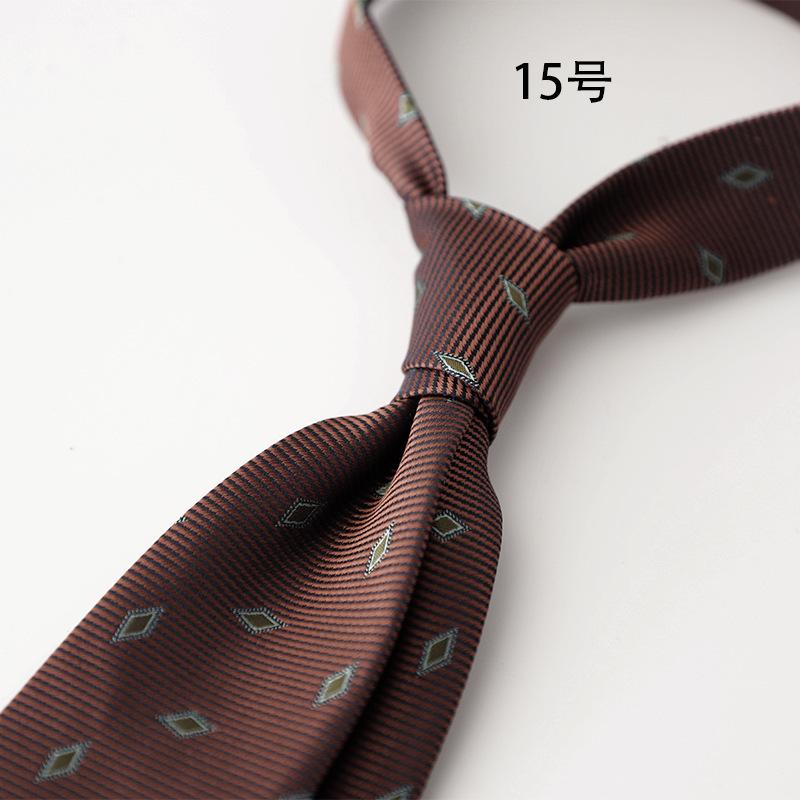Retro Gentleman Style French 8Cm Men'S Tie, Dark Green Coffee Burgundy Stripe Occupation
