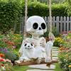 Wisiorki Huśtawka Czaszka i Kot, Dekoracje Drzew w Ogrodzie i na Dziedzińcu, Domowe Ozdoby Duchów na Halloween