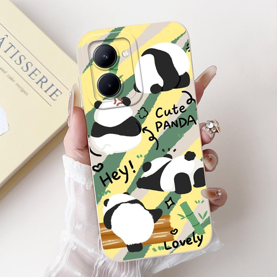 For Realme 10 4G Case RMX3630 Cute Panda Cartoon Cover Soft TPU Phone Case For Realme 10 Pro Plus Pro+ Realme10 5G Fundas Bumper