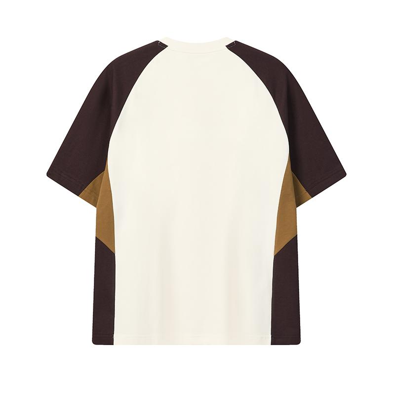 FILA Original Loose Fit Color Block Knit Short Sleeve T-Shirt Men tops F11M619105F-IV