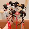 Tassel Chinese New Year Headwear Flower Red Bow Hairband All-match Hanfu Hair Sticks  Baby