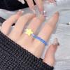 Color Dripping Oil Star Love Dopamine Ring Niche Design Fashion Sweet Cool Open Ring Personality Jewelry Women