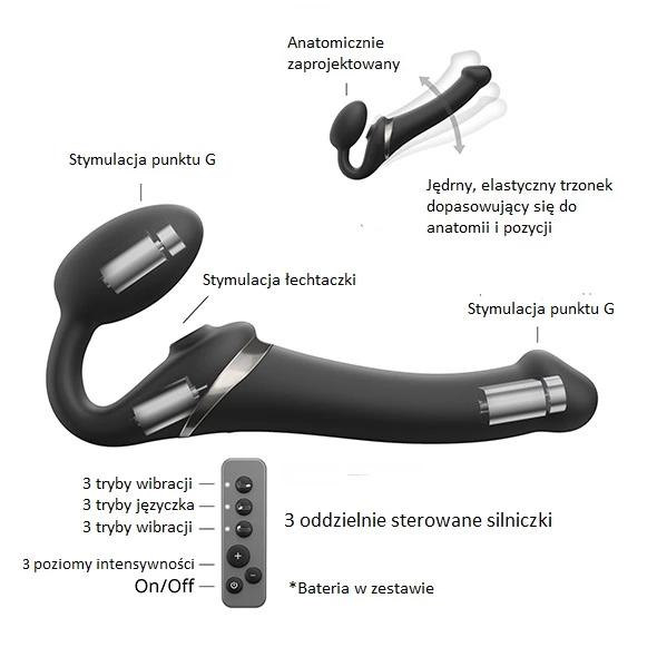 Strap-on Vibrator - Strap-On-Me Multi Orgasm Black S