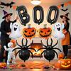 9pcs Halloween Decoration Balloons Foil Pumpkin Ghost Black BOO Spider Balloon Halloween Party Spooky Theme Fun Decor Supplies