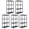 Vidaxl Warehouse Shelving, 5 Pcs, Black, 60X30X138 Cm, Plastic