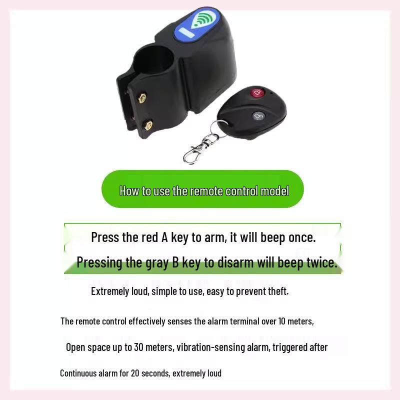 Smart ABS Bike Anti-Theft Alarm with Wireless Vibration Sensor and Remote Control