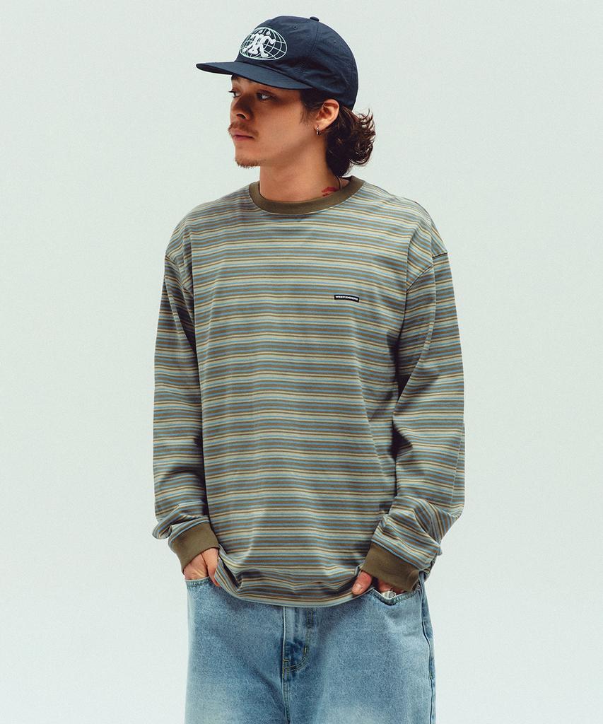 WKNDRS Multi-Striped Ls T-Shirt (L.Khaki)
