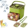 48-Cube Quick Release Ice Cube Maker Double-Layer ABS Tray with Storage Bin Lid Tongs for Home Bar Office Cocktails Coffee Whiskey