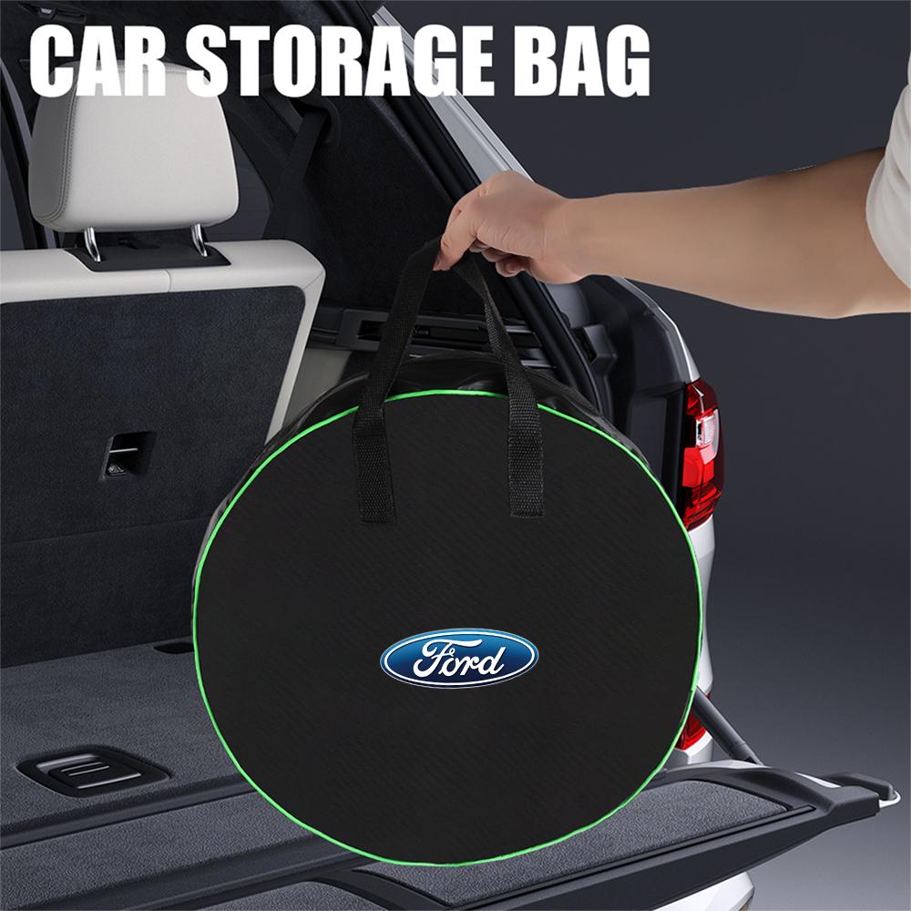 AADD1 Car Storage Carry Bag Round Organize Bag Center Cover For Ford Mk2 Mk3 Ranger Kuga Mustang Fusion Focus Escort Edge Mondeo S-MAX