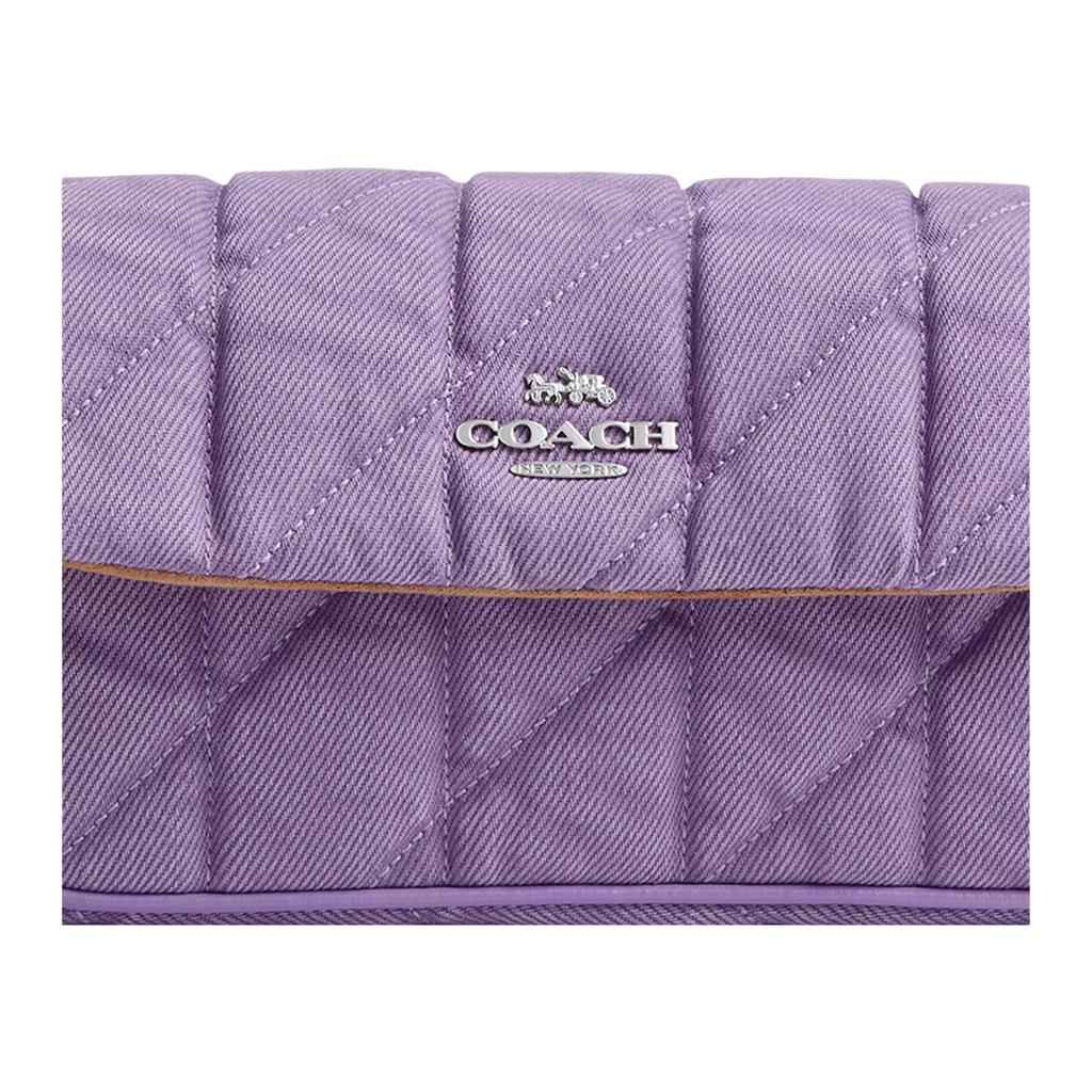 Coach Hailey 20 Logo Denim Crossbody Bag Women Bags Purple CBI88-SVII