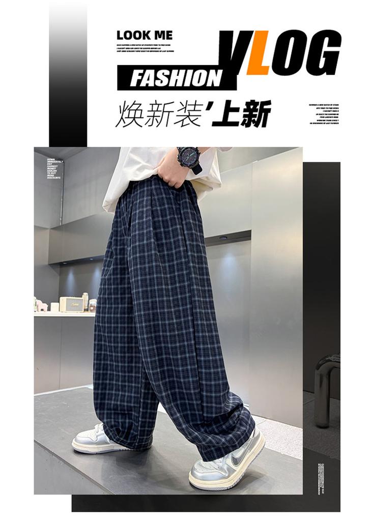 Boys' Summer Checkered Casual Pants 2026 New Style Rascal Handsome Children's Summer Work Pants Middle and Large Children's Casual Pants
