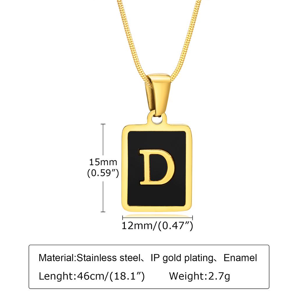 Letter Initial Pendant Necklace Women Stainless Steel Jewelry Alphabet Collar Birthday Party Mom Girlfriend Valentine's Day Gift
