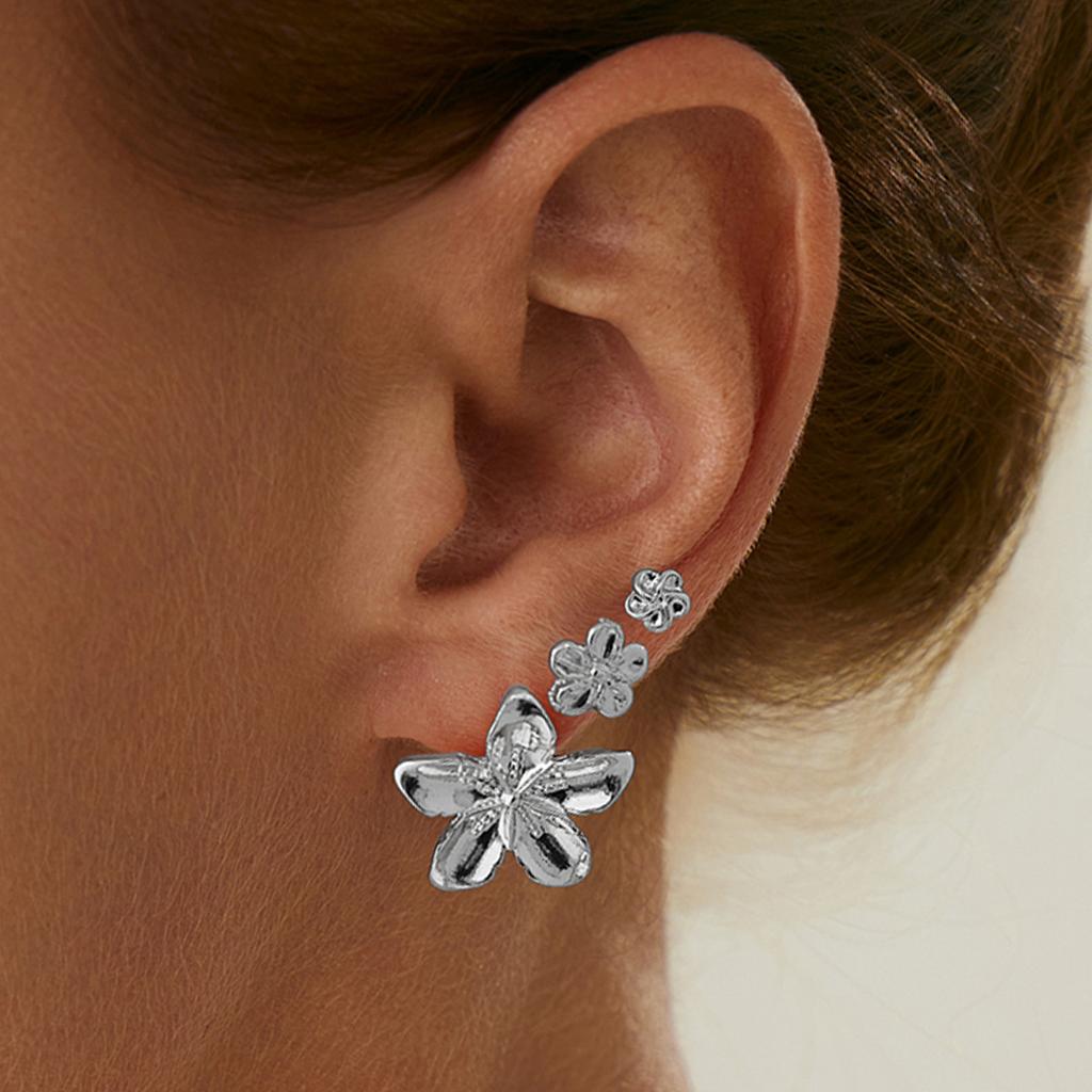 Holiday Style Flower Starfish Stud Earrings Set, Sweet And Cool Exquisite Small Bow C-Shaped Earrings.