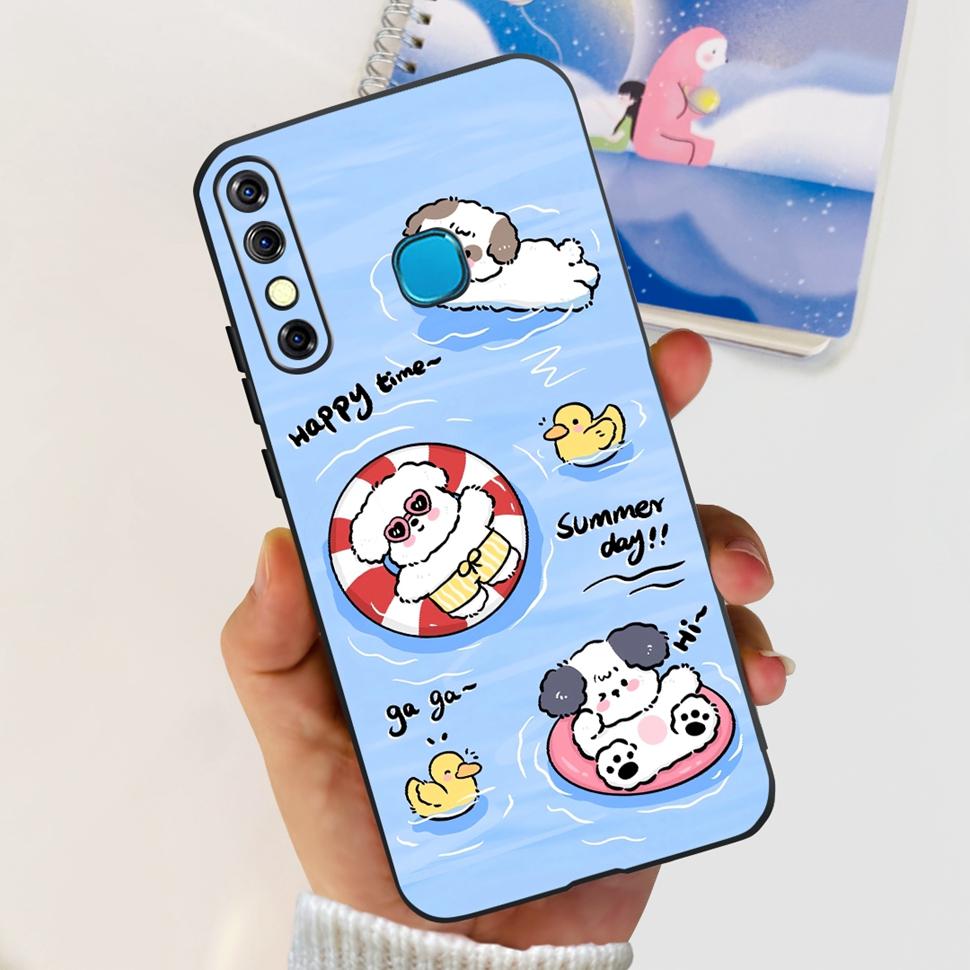 For Infinix Hot 8 2019 Case Cute Panda Butterfly Soft TPU Phone Case For Infinix Hot 8 Hot8 Back Cover X650C X650B Coque Bumper