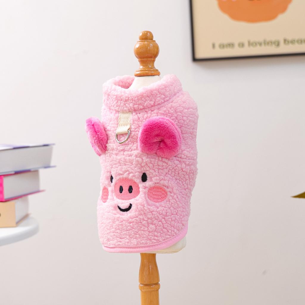 Puppy Clothes Thickened Warm Dudu Lamb Wool Vest Piglet Jacket Suitable for Cats Can Be Towed Vest