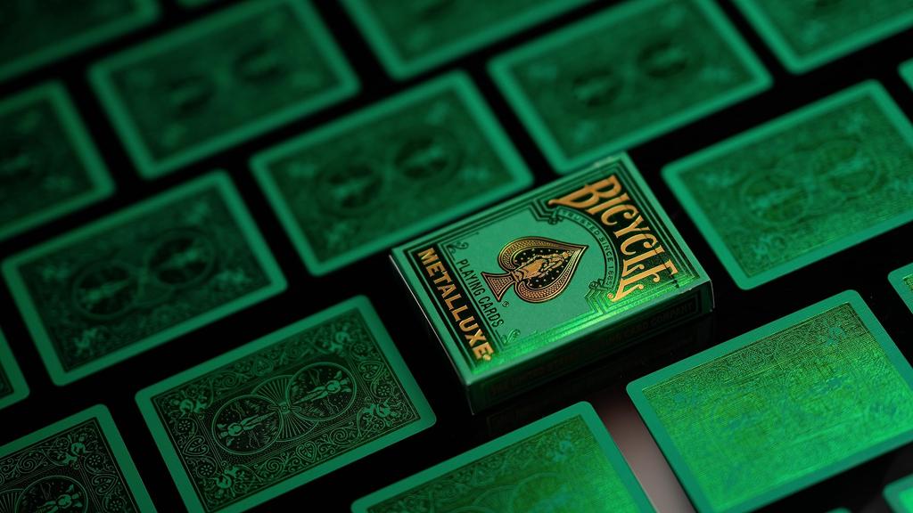 Fahrrad Metalluxe Grün Spielkarten Premium Metallfolienfinish Pokergröße - -