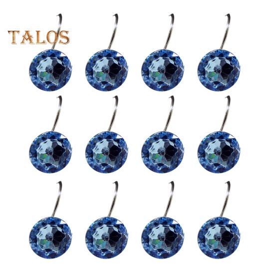 

12 шт. S-образных металлических крючков, набор прочных несущих, устойчивых к ржавчине, многофункциональных ромбовидных декоративных крючков для душевой занавески синий