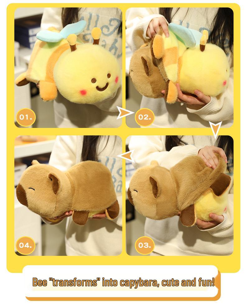 Reversible Capybara To Bee Plush Toy