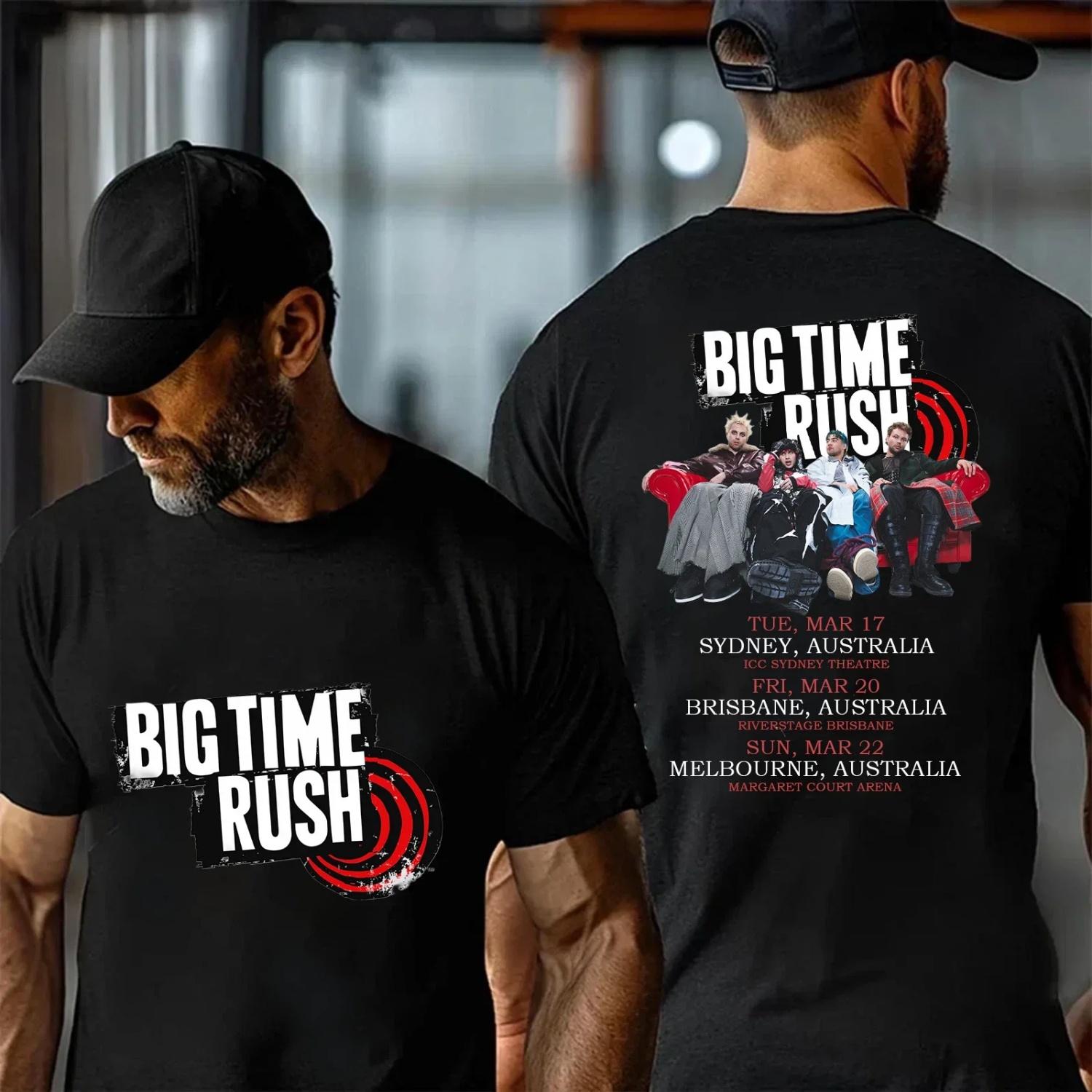 

Big Time Rush in Real Life Worldwide Tour Australia 2026 T-shirt - Double-sided Shirt - Pop Singer - Comfortable and Breathable S чёрный