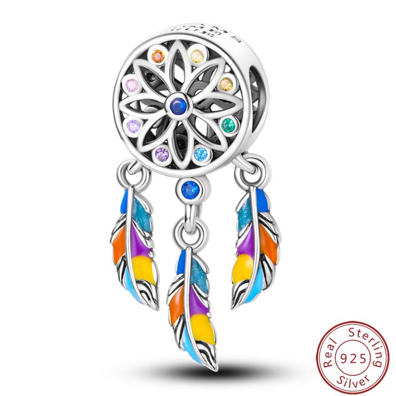 100% Copper Crescent Circular Dreamcatcher Net Lucky Blessing Series Charms Beads 3Mm Diy Fine Jewelry Making