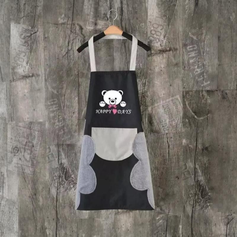 Waterproof Oil-Proof Kitchen Apron With Hand Towel, Stylish Couple Design Home Cooking Baking