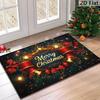 Festive Christmas Entrance Mat Holiday Wreath And Tree Design For Seasonal Decor Non Slip And Washable Ideal For Hallways Living Areas Bathrooms And B