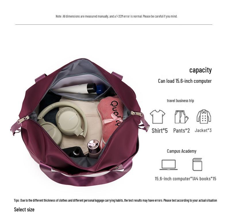 Large Capacity Multifunctional Trolley Handbag: Portable Travel, Business Trip & Maternity Storage Solution with Removable Wheels