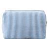 Stripe Seersucker Cosmetic Bag Fashion Women Cosmetic Bag Zipper Storage Makeup Case Travelling Pouch Organizer for Lady
