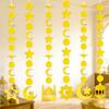 Arabian Themed Castle Lantern Hanging Decor EVA Gold Moon Star Motifs for Middle East Festival Party Displays with 3 meter rope