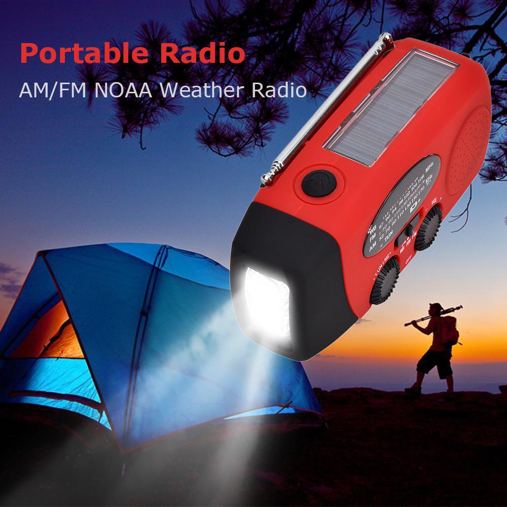

Портативное радио с фонариком AM/FM, лампа для чтения NOAA Weather Power Bank для экстренной солнечной энергии