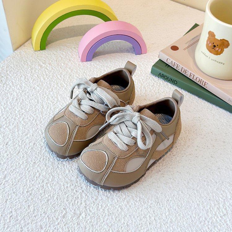 

2025 new children s sports shoes girls German training shoes Korean version boys board shoes baby casual shoes children s shoes 33 хаки