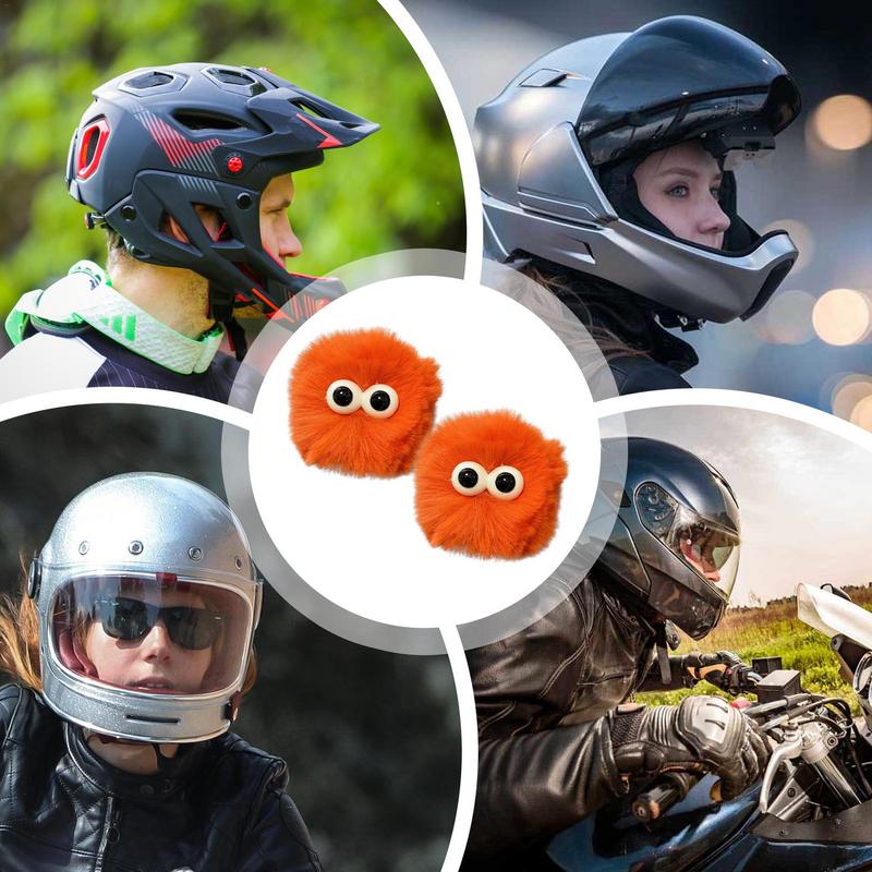 Decoration For Hard Hat 2pcs Creative Big Eyes Plush For Hardhat Round Ear Headgear Decorations Head Doll Decoration For