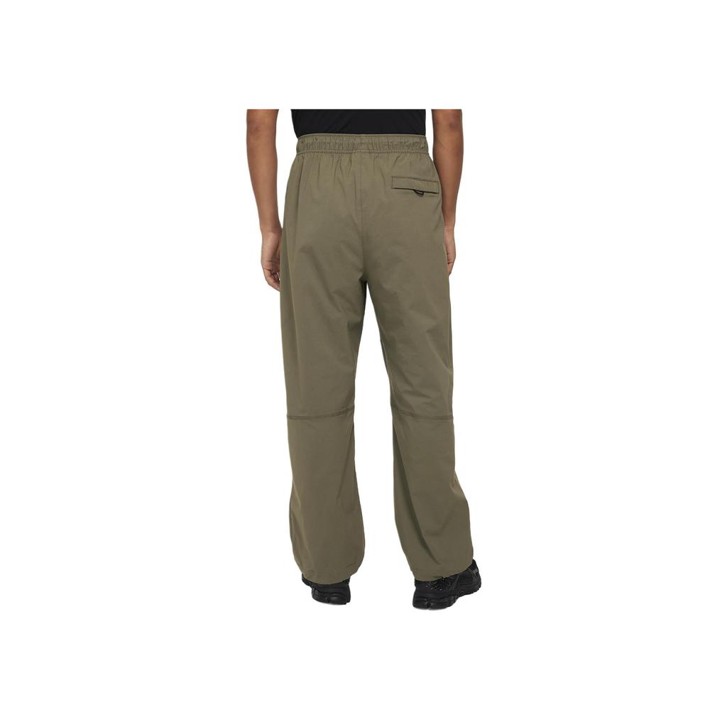 Nike Woven Open-Hem Trousers Solid Color Mid-Waist Drawstring Loose Wide-Leg Knit Sports Pants Men Trousers Olive HM7159-223