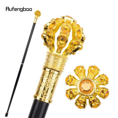 Gouden Kunstmatige Diamant Wandelstok Decoratieve Vampier Cosplay Vintage Feest Modieuze Wandelstok Halloween Herdersstaf 93cm