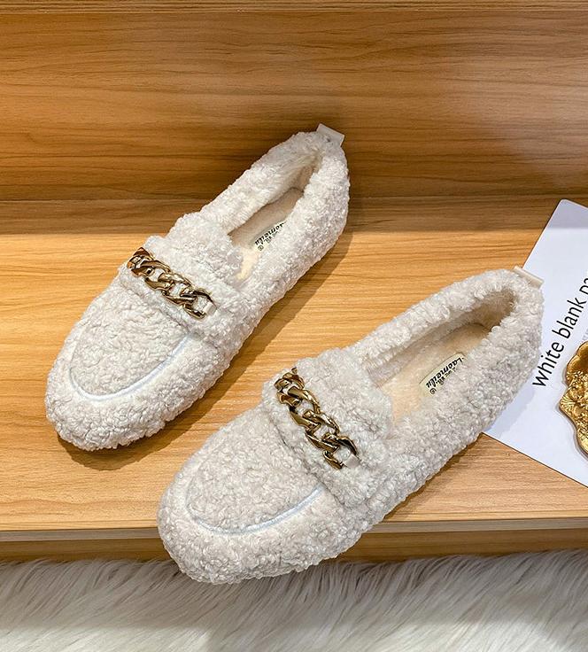 Women Fur Boots Cotton Slippers Women Winter New Style Bag Heel Home Warm Non Slip Plush Cotton Shoes For Women Wearing Outside