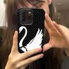White Polka Dot Swan Pattern Phone Case For iPhone 17 16 Pro Max 15 14 13 12 11 Pro 16E 17E 17Air X XR XS 7 8 Plus Soft Cover