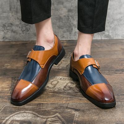 Luxus Herren Lederschuhe Modedesigner Stil Hochzeitstrend Party im Freien Farbblocking Stil Herren Freizeit Business Schuhe
