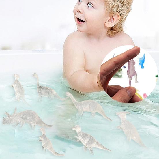 12Pcs Mini Dinosaur Toy Soft TPR Stretchable Colorful Miniature Figurine Early Learning Educational Toy Dinosaur Figurines Kids Stress Relief Toys